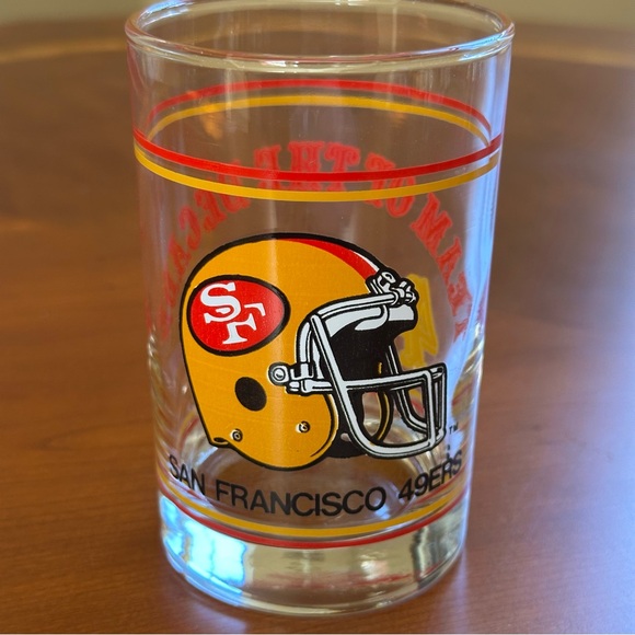Vintage San Francisco 49ers Team of the Decade 12 oz Glasses 1980s NFL SET OF 4 - Picture 2 of 6
